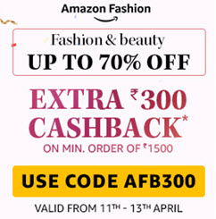 Amazon Fashion & Beauty Sale: Get Rs. 300 Cashback on Rs. 1500+ Bank offers