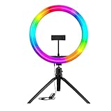 Amazon Basics 10-Inch LED RGB Ring Light with Table Top Tripod Stand Rs. 479 – Amazon