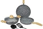 Amazon Basics Granite Finish Non Stick 5 Pcs Induction Base Cookware Set Rs. 1419 – Amazon