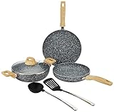 Amazon Basics Granite Finish Non Stick 5 Pcs Induction Base Cookware Set Rs. 1419 – Amazon