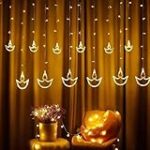 Lexton Diya Curtain String Lights 6 Big Diya and 6 Small Diya with 8 Flashing Modes Rs. 115 – Amazon