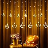 Lexton Diya Curtain String Lights 6 Big Diya and 6 Small Diya with 8 Flashing Modes Rs. 115 – Amazon