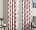 Cortina semi Sheer 2 Piece Leaf Design Panel Eyelet Polyester Door Curtains – 7 Feet, Maroon Rs. 194 – Amazon