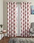 Cortina semi Sheer 2 Piece Leaf Design Panel Eyelet Polyester Door Curtains – 7 Feet, Maroon Rs. 194 – Amazon
