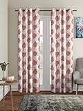 Cortina semi Sheer 2 Piece Leaf Design Panel Eyelet Polyester Door Curtains – 7 Feet, Maroon Rs. 194 – Amazon
