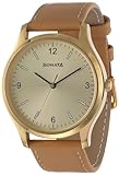 Fastrack Leather Sonata Quartz Analog Champagne Dial Watch for Men-77082Yl07, Band Color:Brown Rs. 548 – Amazon
