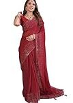 SWADESI STUFF Georgette Saree with Banglory Silk Blouse Rs. 484 – Amazon