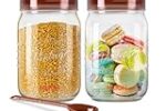 MILTON Vintage Airtight Containers with Spoons for Kitchen Storage, Food Grade Plastic, Stackable & Transparent Organizer Jars, Masala Dabba, Set of 2 (1.5 Litres each) Tea, Coffee, Sugar, Dry Fruits Rs. 129 – Amazon
