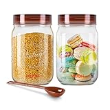 MILTON Vintage Airtight Containers with Spoons for Kitchen Storage, Food Grade Plastic, Stackable & Transparent Organizer Jars, Masala Dabba, Set of 2 (1.5 Litres each) Tea, Coffee, Sugar, Dry Fruits Rs. 129 – Amazon