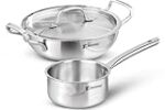 Bergner Tripro TriPly Stainless Steel 3 Pcs Cookware Set – Set of 24 cm (3 L) Indian Wok/Kadai with Lid, 16 cm (1.7 L) Rs. 1499 – Amazon