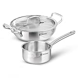 Bergner Tripro TriPly Stainless Steel 3 Pcs Cookware Set – Set of 24 cm (3 L) Indian Wok/Kadai with Lid, 16 cm (1.7 L) Rs. 1499 – Amazon