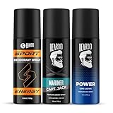 BEARDO Sport Energy Deodorant Spray for Men 150ml, Mariner Captain Jack 120ml & Power Perfume Deo 150ml (Set of 3) Rs. 181 – Amazon