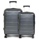 AGARO Royal Set of 2 57cm+67cm ABS+Polycarbonate Space Grey Hardsided Suitcase/Luggage Rs. 2999 – Amazon