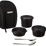 Amazon Brand – Solimo Stainless Steel Microwave Safe Lunch Box Set of 5 | 3 Containers (470ml, 330ml, 230ml) with Cutlery Rs. 188 – Amazon