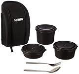 Amazon Brand – Solimo Stainless Steel Microwave Safe Lunch Box Set of 5 | 3 Containers (470ml, 330ml, 230ml) with Cutlery Rs. 188 – Amazon
