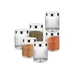 Attro Sky Hector Celebration 6 Pcs Storage Pet Container Gift Set for Kitchen,1850 ml x 6 Pcs, Silver Rs. 296 – Amazon