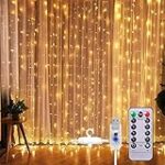 One94Store Fairy Curtain String Lights Warm White 300 LED with 8 Modes Remote Control (Warm White Color, 3 X 3 Meter) Plastic Rs. 299 – Amazon