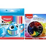 MAPED Magic Colour Combo-Set Of 2|Ocean Felt Tip Pen-12 Shades| Strong Magic Stone-12 Rs. 106 – Amazon