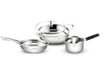 Lifelong Stainless Steel Kadai, Frypan & Saucepan for Cooking | 22 cm Kadai & Fry Pan 22 cm with Glass Lid | 14 cm Sauce Pan Rs. 1099 – Amazon