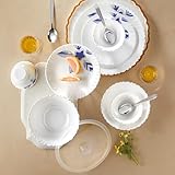 Larah by Borosil Silk Series Morning Glory Opalware Dinnerset with Steel Spoon | 41 Pc Rs. 1702 – Amazon