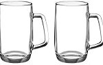 Amazon Brand – Solimo Troilus Glass Beer Mug Set, 470ml, Set of 2, Transparent Rs. 271 – Amazon
