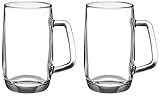 Amazon Brand – Solimo Troilus Glass Beer Mug Set, 470ml, Set of 2, Transparent Rs. 271 – Amazon