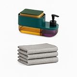 RERANT Plastic 3 in 1 Soap Pump Dispenser Dish Soap Liquid Dispenser Sponge Holder Dish Soap Pump Dispenser Rs. 94 – Amazon