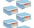 PrettyKrafts Saree Cover Big Size/Wardrobe Organiser/Clothes Storage Bag | Set of 6, Blue | Size: 40 x 35 x 20 cm Rs. 199 – Amazon