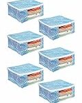 PrettyKrafts Saree Cover Big Size/Wardrobe Organiser/Clothes Storage Bag | Set of 6, Blue | Size: 40 x 35 x 20 cm Rs. 199 – Amazon