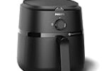 PHILIPS Air Fryer NA120/00, uses up to 90% less fat, 1500W, 4.2 Liter, with Rapid Air Technology (Black), Large Rs. 4462 – Amazon