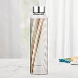 Borosil Artisan 550ml Narrow Mouth Glass Bottle with Metal Lid Rs. 230 – Amazon