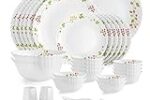 Cello Opalware Dazzle Secret Garden Dinner Set, 35Pcs, White Rs. 1699 – Amazon