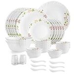 Cello Opalware Dazzle Secret Garden Dinner Set, 35Pcs, White Rs. 1699 – Amazon