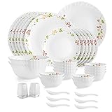 Cello Opalware Dazzle Secret Garden Dinner Set, 35Pcs, White Rs. 1699 – Amazon