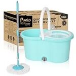 Pivalo Bucket Quick Spin Mop with 2 Microfiber Wet Dry Mophead Floor Cleaning pocha Rs. 370 – Amazon