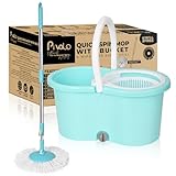 Pivalo Bucket Quick Spin Mop with 2 Microfiber Wet Dry Mophead Floor Cleaning pocha Rs. 370 – Amazon