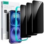 ESR 3 Pack for iPhone 16 / iPhone 15 Privacy Tempered Glass, Anti-Spy Screen Protector Privacy Screen Guard with Easy Installation Tool, Micro-curved Edges, Case Friendly