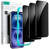 ESR 3 Pack for iPhone 16 / iPhone 15 Privacy Tempered Glass, Anti-Spy Screen Protector Privacy Screen Guard with Easy Installation Tool, Micro-curved Edges, Case Friendly