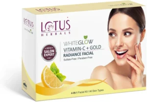 LOTUS HERBALS WhiteGlow Vitamin C + Gold Radiance Facial Kit |(5 x 11.4 g)