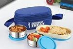 CELLO Double Treat Stainless Steel Lunch Box with Bag