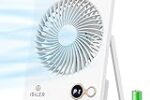 ISILER Small Desk Fan, 1200mAh Portable USB Fan with 3 Speeds