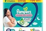 Pampers Complete Skin Comfort Pants, New Born/X-Small, 54 Count, Upto 5kg