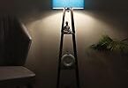 tu casa Wooden Floor Lamps with Aqua Shade