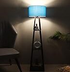 tu casa Wooden Floor Lamps with Aqua Shade