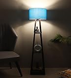 tu casa Wooden Floor Lamps with Aqua Shade