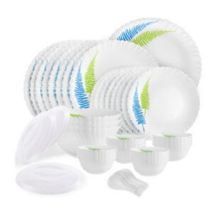 Cello Dazzle Series White 47 Pieces Opalware Microwave Safe Dinner Set