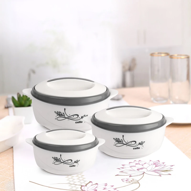 cello Sapphire Grey Pack of 3 Thermoware Casserole Set