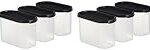 Solimo Plastic Storage Containers with Lid (1200 ml Each)(Set of 6)