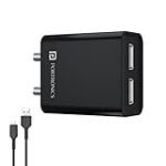Portronics Wall Charger 12w Dual USB Port with 1m Cable