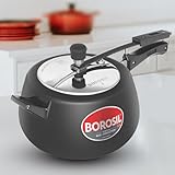Borosil 6.5 L Pronto Hard Anodized Pressure Cooker with Stainless Steel Lid